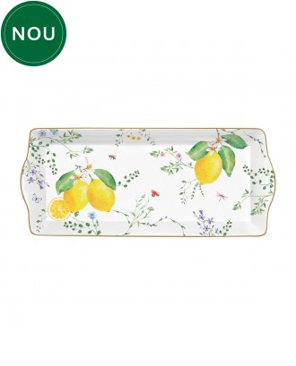 Platou din portelan, 35x15 cm, Fleurs Citrons - SIMONA'S COOKSHOP